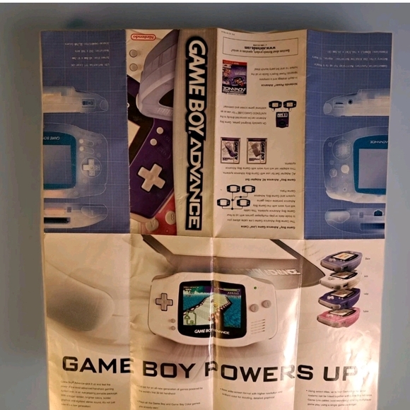 Game Boy Advance GBA Poster Insert Authentic RARE Nintendo Pokemon Tony Hawk Cb3